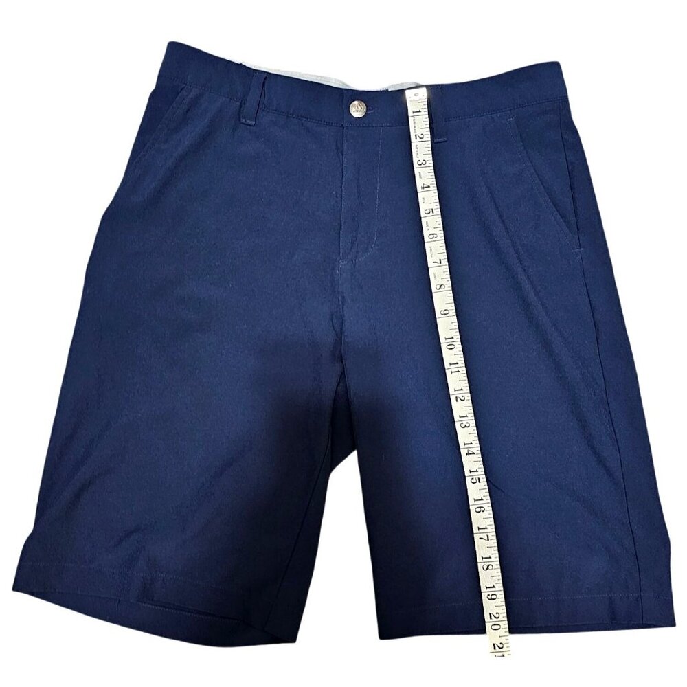 Adidas Men’s Navy Blue Golf Shorts Size 32 Lightweight Polyester Blend With Pock - Picture 9 of 12